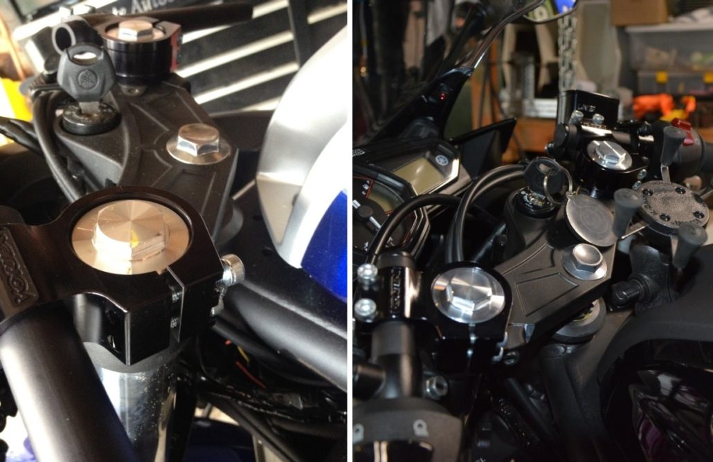 Vortex Clipons flush with triple clamp Yamaha R3