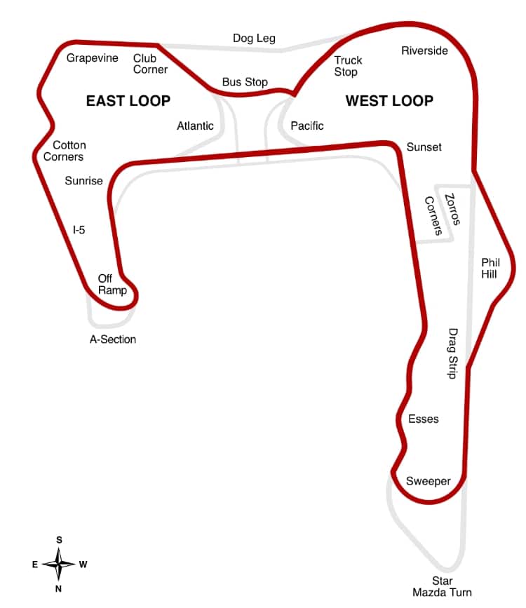 Buttonwillow Raceway AFM Track Map
