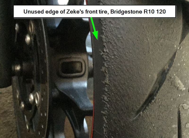 unused edge of Bridgestone R10 120 front - Zeke cropped