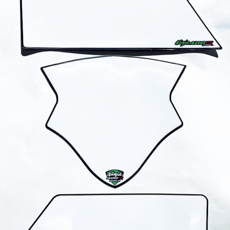 Kawasaki Ninja 400 Ninja400R Front and Side Number Plates - White Background