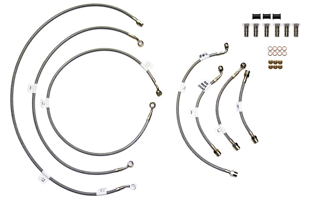 Galfer Stainless Steel Braided Brake Line Kit (Front/Rear) for ABS -  Kawasaki Ninja 400