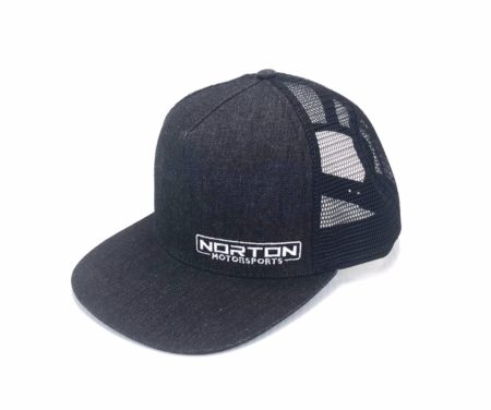 Norton Motorsports Black Denim Mesh Back Trucker Hat Snap Back