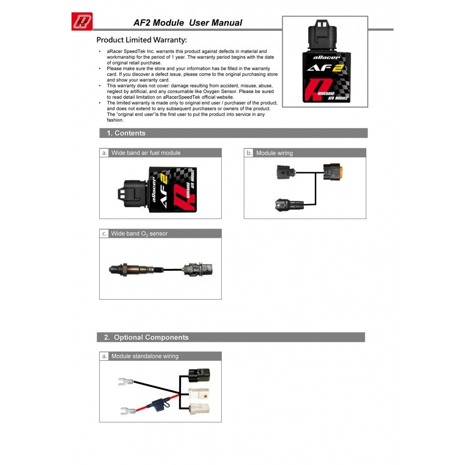 aRacer AF2 Autotuner Wideband AFR Module