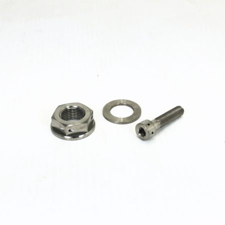 YR739 01 Titanium Drilled Axle Nut Washer And Pinch Bolt Yamaha R7