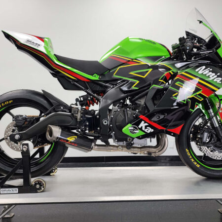 Graves Motorsports WORKS Carbon LOW MOUNT Full Exhaust System - Kawasaki ZX-4RR
